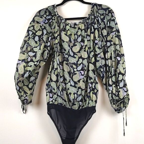 Intimately Free People Long Sleeve Sundown Bodysuit Classic Combo Size S Boho - Picture 13 of 15